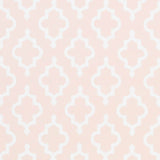 JAKE wallpaper in Quiet Pink by Veere Grenney for Schumacher, Moroccan fretwork ogee pattern, surface print, washable.