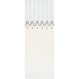 Villa Panel wallpaper in Sky by Schumacher, designed by Miles Redd, featuring a tented room effect with scalloped border and painterly tassels.