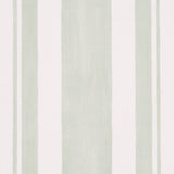 Villa Stripe wallpaper in Cypress by Schumacher, designed by Miles Redd. Multi-width green and white stripes, bold and chic.