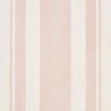 Villa Stripe Blush by Schumacher, a bold multi-width blush and white stripe wallpaper designed by Miles Redd.