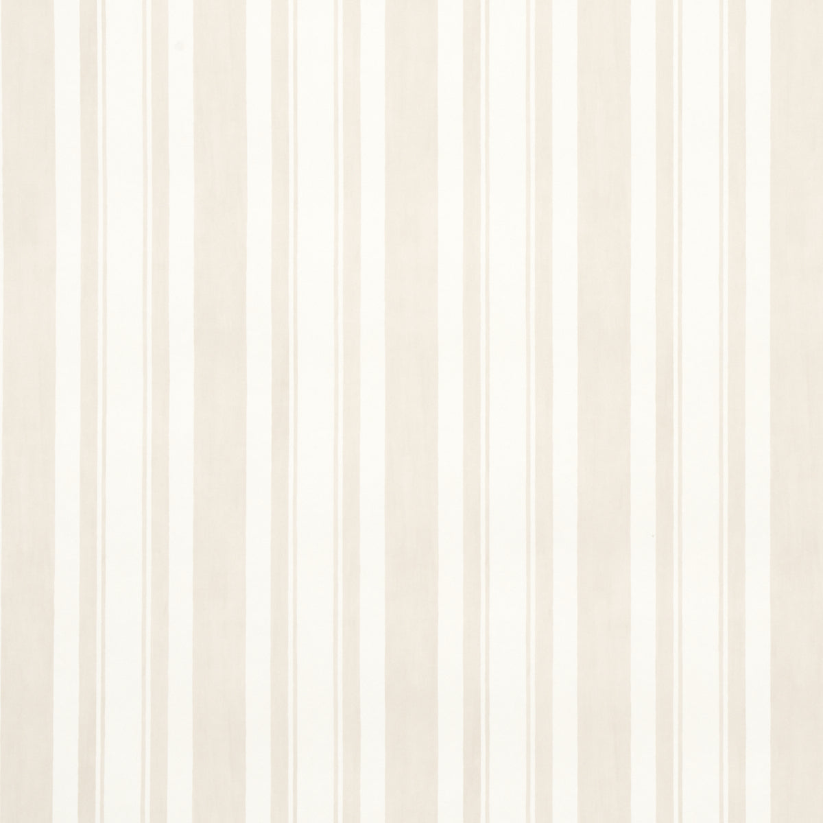 Villa Stripe in light neutral by Miles Redd for Schumacher, a stylish multiwidth stripe wallpaper.