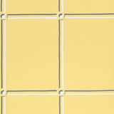 La Galerie yellow panel design wallpaper by Schumacher, featuring gestural black and white strokes in a chic, architectural style.