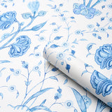 Khilana Floral Porcelain by Schumacher Jacaranda Collection Large-Scale Blue Floral Wallpaper – Schumacher 5009955