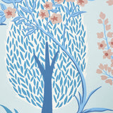 Pandora Delft & Rose by Schumacher Whimsical Botanical Wallpaper – Schumacher 5009960