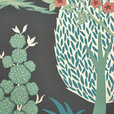 Pandora Onyx & Jade by Schumacher Whimsical Botanical Scenic Wallpaper – Schumacher 5009961