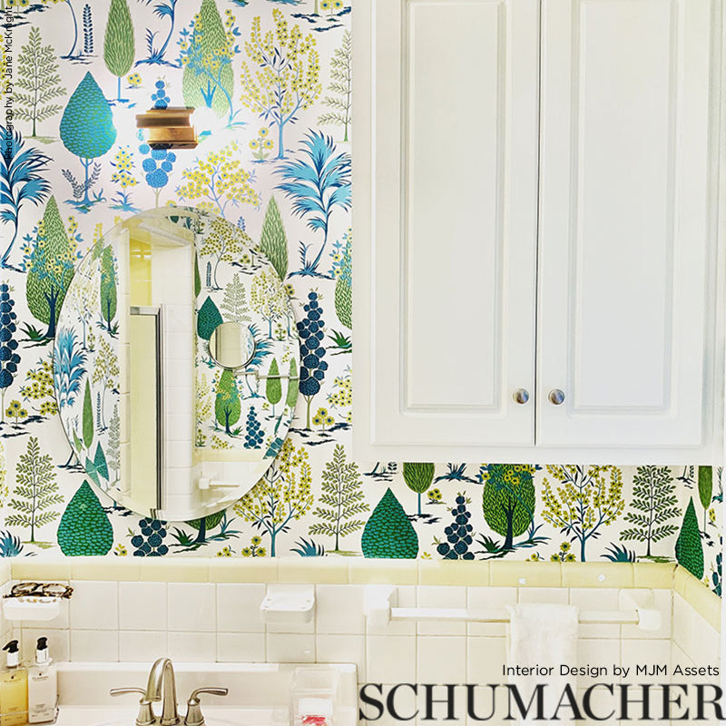 Pandora Peacock by Schumacher Palampore Collection Wallpaper – Schumacher 5009963