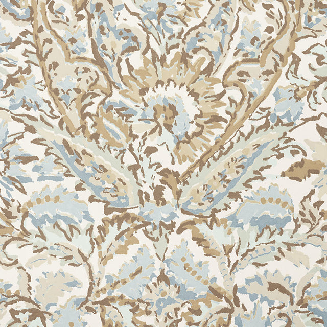 Shirala Paisley Aqua by Schumacher Palampore Collection Wallpaper – Schumacher 5009971