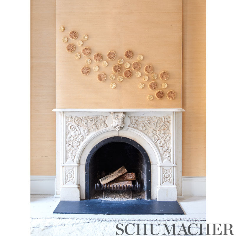 Caicos Large Natural Raffia Flower Wall Decor in Neutrals by Schumacher – 5009990