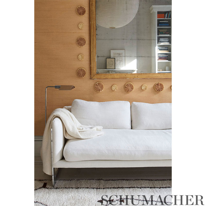 Caicos Large Natural Raffia Flower Wall Decor in Neutrals by Schumacher – 5009990