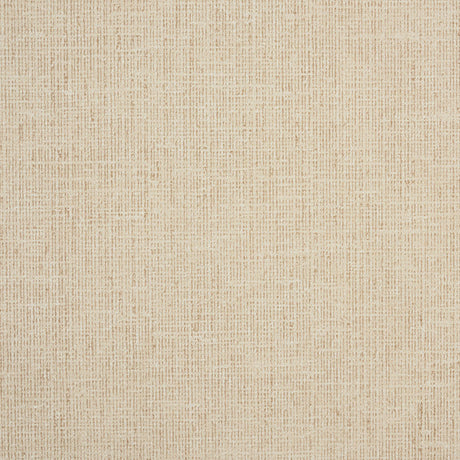 Lotte Linen high performance textured wallcovering by Schumacher in a neutral beige colorway, shown in close-up and swatch images.