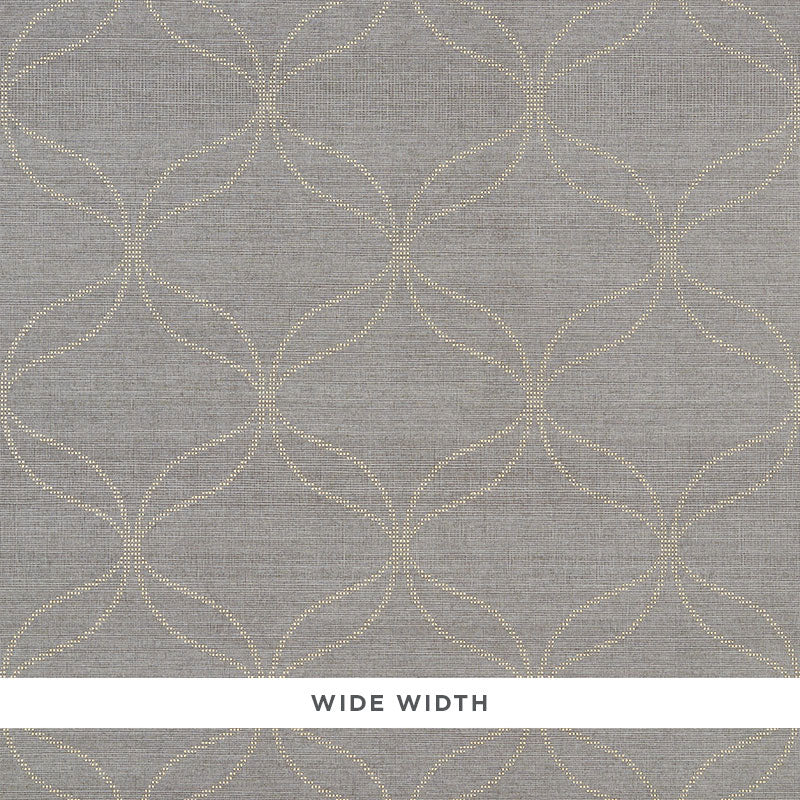 CASAVOLA Smoky Quartz high performance textured wallcovering by Schumacher, featuring a wide-width geometric pattern in a smoky taupe colorway.