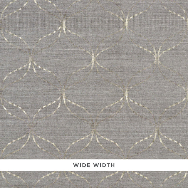 CASAVOLA Smoky Quartz high performance textured wallcovering by Schumacher, featuring a wide-width geometric pattern in a smoky taupe colorway.