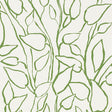 Solandra Vine Leaf wallpaper by Schumacher in green and white, featuring a loose, leafy botanical pattern.