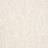 Solandra Vine wallpaper in Natural by Schumacher, a loose and leafy climbing botanical pattern in a neutral colorway.