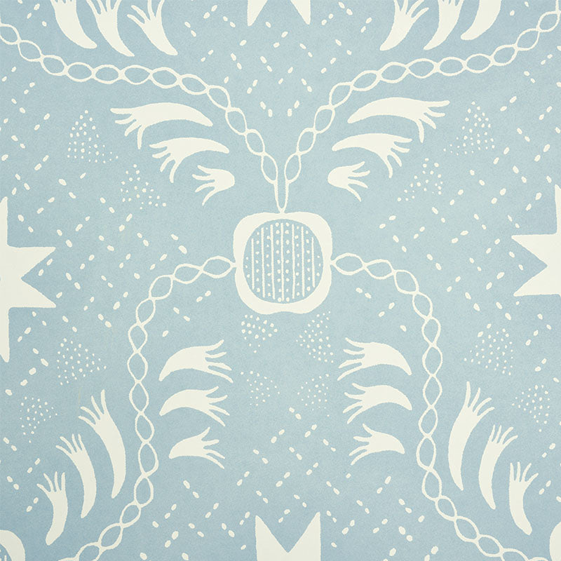 Lancaster Sky by Schumacher Trellis & Lattice Wallpaper – Schumacher 5010080