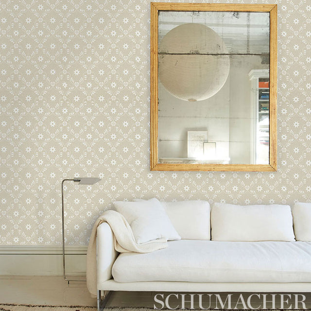 Lancaster Sky by Schumacher Trellis & Lattice Wallpaper – Schumacher 5010080
