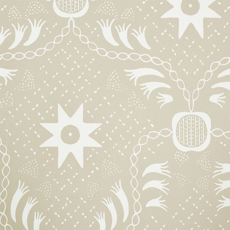 Lancaster Sand by Schumacher Geometric Star Wallpaper – Schumacher 5010081