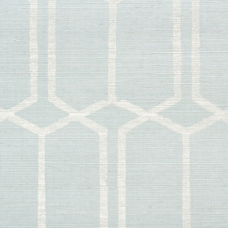 Modern Trellis Sisal Sky by Schumacher Hand Screen Printed Geometric Grasscloth Wallpaper – Schumacher 5010100