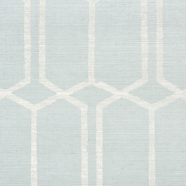 Modern Trellis Sisal Sky by Schumacher Hand Screen Printed Geometric Grasscloth Wallpaper – Schumacher 5010100
