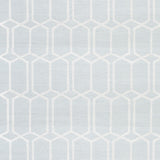 Modern Trellis Sisal wallpaper in Sky by Schumacher, a hand screen printed geometric trellis design on sisal grasscloth.