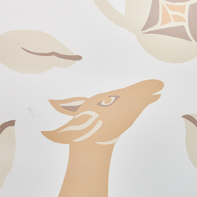 Les Gazelles au Bois Vinyl Wallpaper in Natural by Schumacher – 5010141