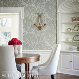 Twiggy Vinyl Soft Grey by Schumacher Botanical Scenic Wallpaper – Schumacher 5010152