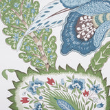 Anjou Stripe Emerald by Timothy Corrigan Classic Floral Stripe Wallpaper – Schumacher 5010170