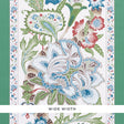 Anjou Stripe wallpaper in Emerald by Timothy Corrigan for Schumacher, featuring elegant stripes and lush floral motifs in green, blue, and red on a white background.