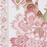 Anjou Stripe Blush by Timothy Corrigan Wide-Width Floral Stripe Wallpaper – Schumacher 5010171