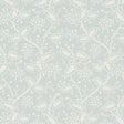 Darby Sky climbing-vine botanical wallpaper by Schumacher, surface-printed for raised texture, shown in a soft blue and white colorway.