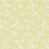 Darby Buttercup botanical climbing-vine wallpaper by Schumacher, surface-printed for raised texture, shown in a soft yellow colorway.
