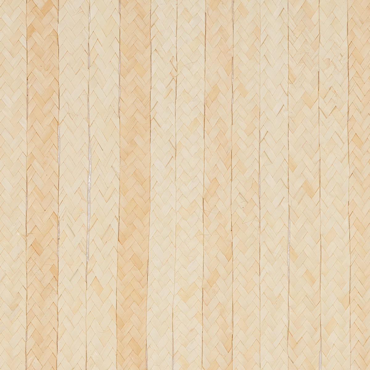 Braided Buri wallcovering in natural, featuring hand-braided buri palm fiber with subtle stripes for a relaxed, beach-inspired look.
