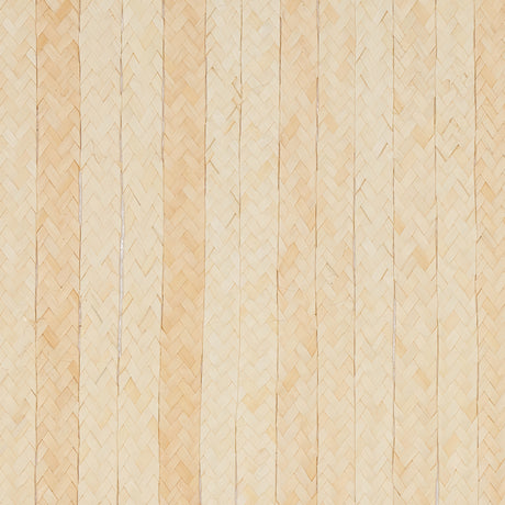 Braided Buri wallcovering in natural, featuring hand-braided buri palm fiber with subtle stripes for a relaxed, beach-inspired look.