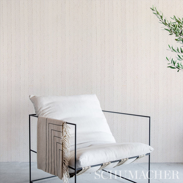 Braided Buri Ivory Textured Wallcovering by Schumacher – 5010191