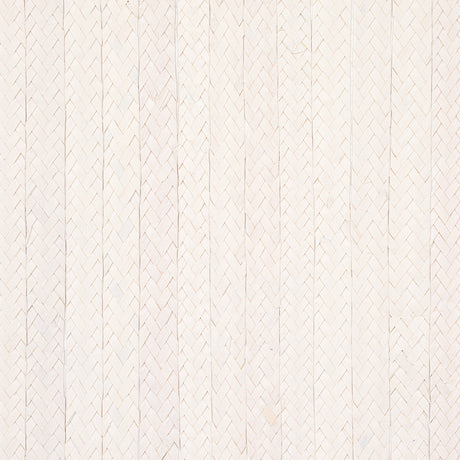 Braided Buri wallcovering in ivory with hand-braided buri palm fiber on a natural ground, subtle stripes, and a relaxed beach-inspired look.