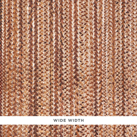 Braided Bacbac Shimmer wallpaper in copper, featuring a dimensional braided texture made from banana tree bark on a metallic paper ground.