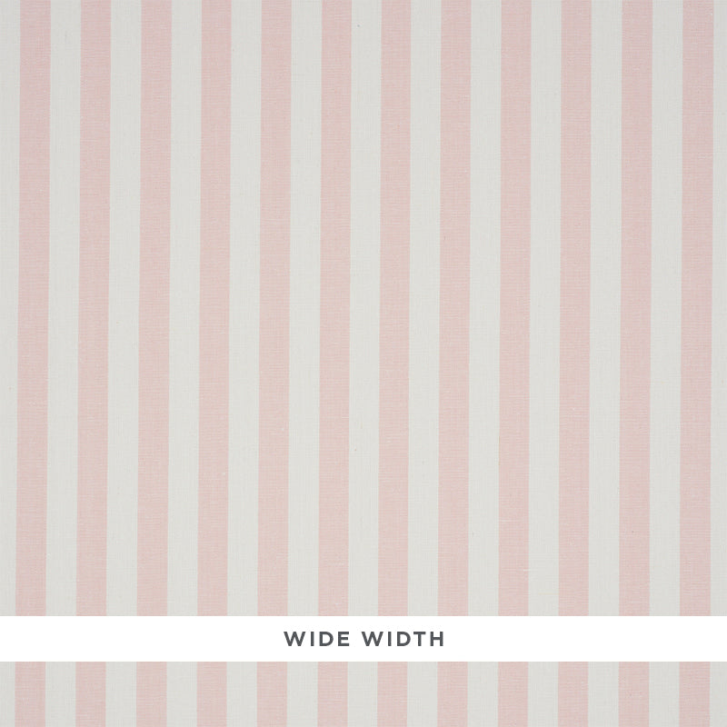 Linen Stripe Blush wide-width wallpaper with elegant pink and white vertical stripes and a woven texture
