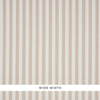 Linen Stripe wallpaper in sand colorway, wide vertical stripes with a woven linen texture by Schumacher.