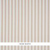 Linen Stripe wallpaper in sand colorway, wide vertical stripes with a woven linen texture by Schumacher.