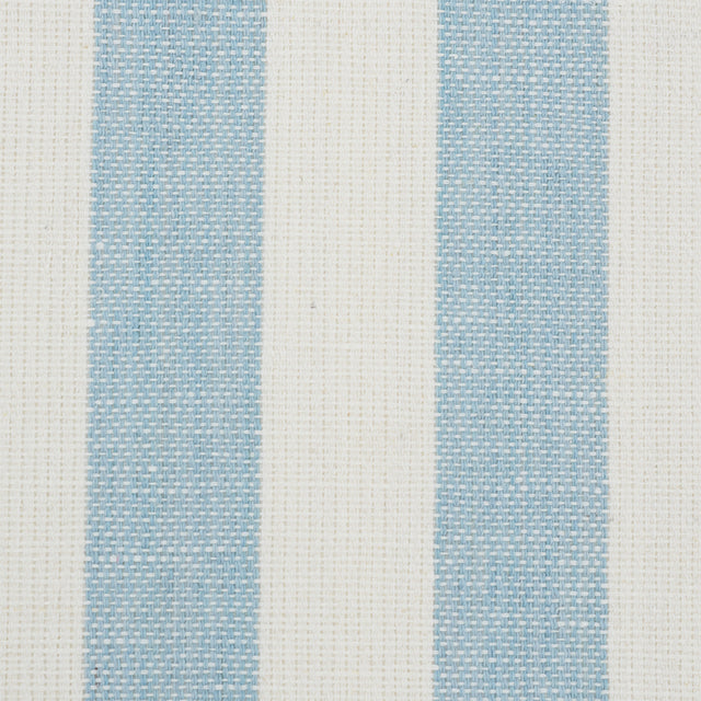 Linen Stripe Sky by Schumacher Wide Awning Stripe Textured Wallpaper – Schumacher 5010253