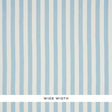 Linen Stripe Sky blue and white wide awning stripe textured wallpaper by Schumacher