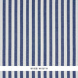 Linen Stripe Indigo wide-width wallpaper with vertical blue and white stripes, Schumacher 5010254