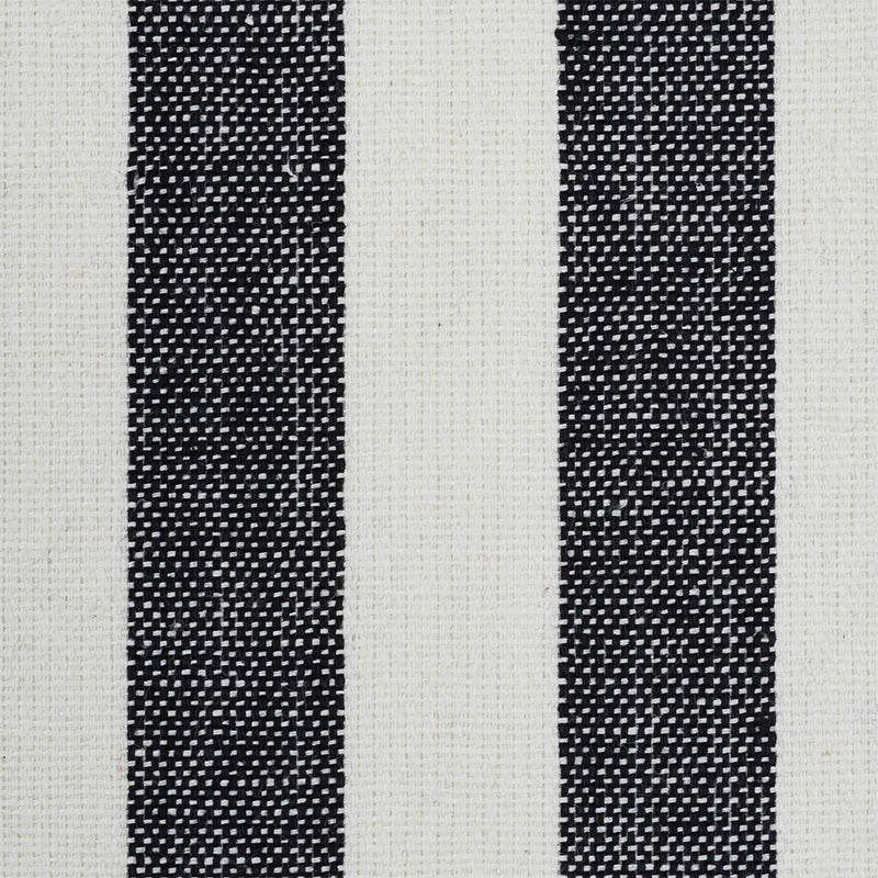 Linen Stripe Black by Schumacher Wide Stripe Wallpaper – Schumacher 5010255