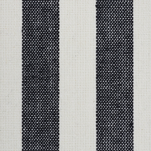 Linen Stripe Black by Schumacher Wide Stripe Wallpaper – Schumacher 5010255