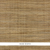 Palm Weave natural grasscloth wallcovering with handwoven palm fibers in a natural tan colorway, wide width, by Schumacher.
