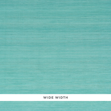 Silk Strie Aqua textured wide-width wallpaper by Schumacher, shown in close-up detail.