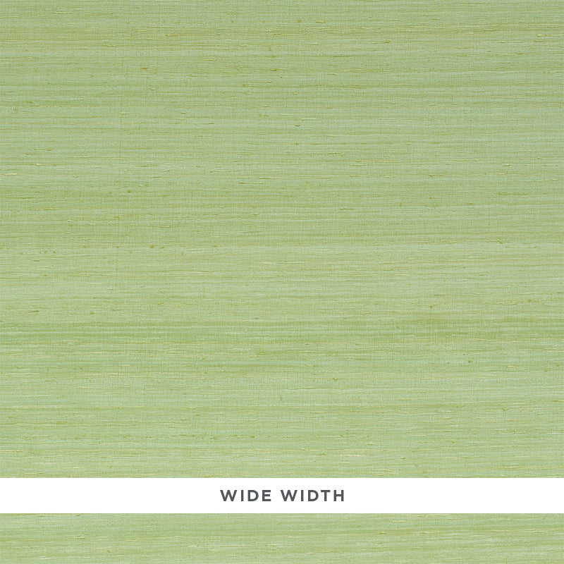 Silk Strie Leaf green textured wallcovering by Schumacher, wide width, subtle striated silk texture