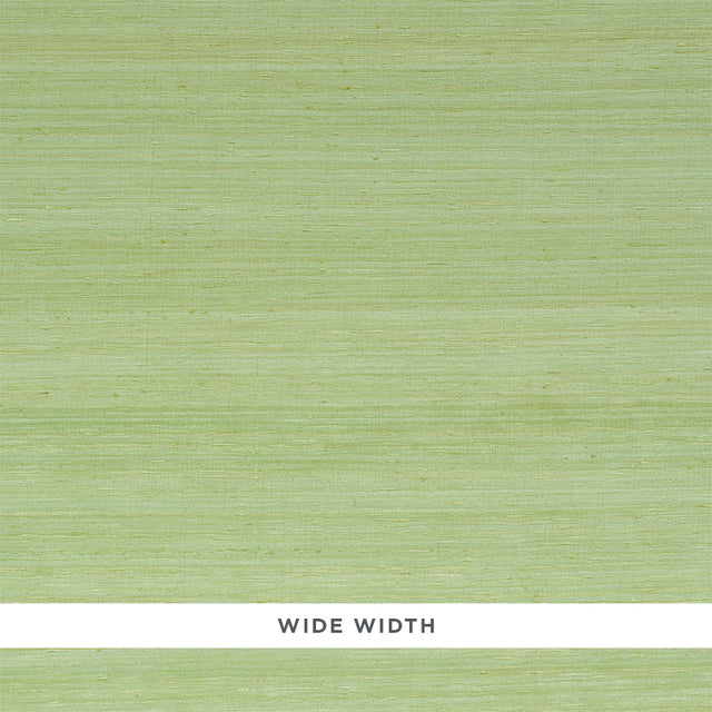 Silk Strie Leaf green textured wallcovering by Schumacher, wide width, subtle striated silk texture