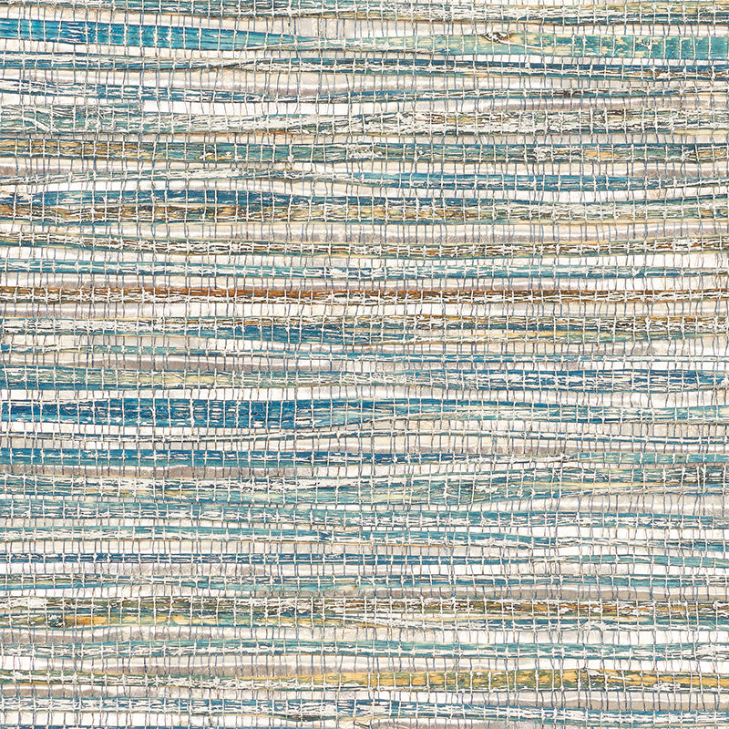 Metallized Flax Peacock by Schumacher Down to Earth Textured Wallcovering – Schumacher 5010280