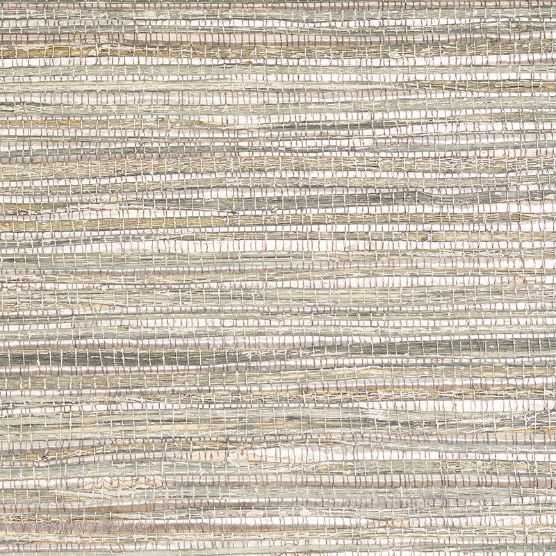 Metallized Flax Sage by Schumacher Textured Metallic Wallpaper – Schumacher 5010281